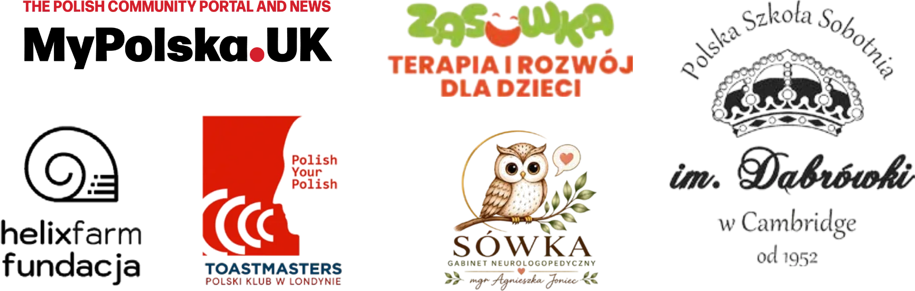 Logotypy patronów książki Pani Igiełka